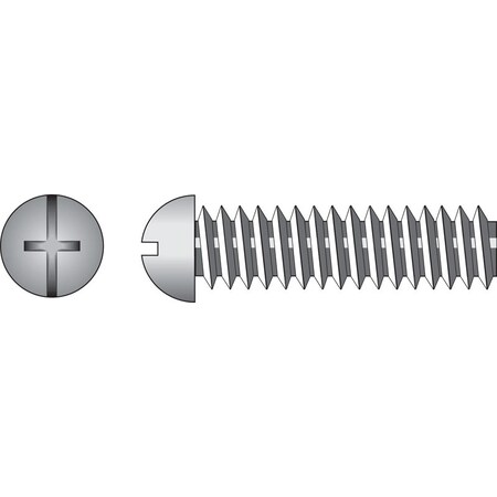 Hillman Machine Screws No. 10 - 24 X 3-1/2 " Zinc Combination/Phillips/Slotted Round Head Box 100
